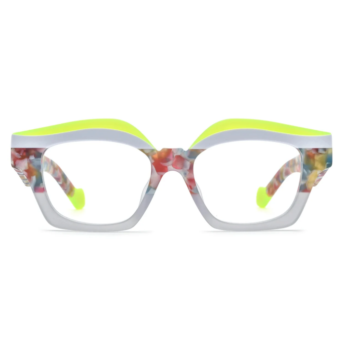 Acetate Square Geometric Frame F5816